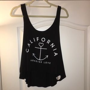 California paradise love tank top NWOT